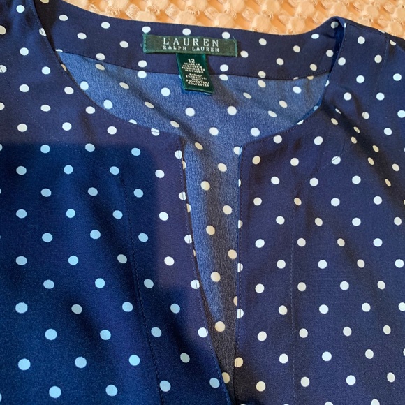 Beautiful 💙Lauren Ralph Lauren Polka-Dot Dress size 12  Navy/white - Picture 6 of 10